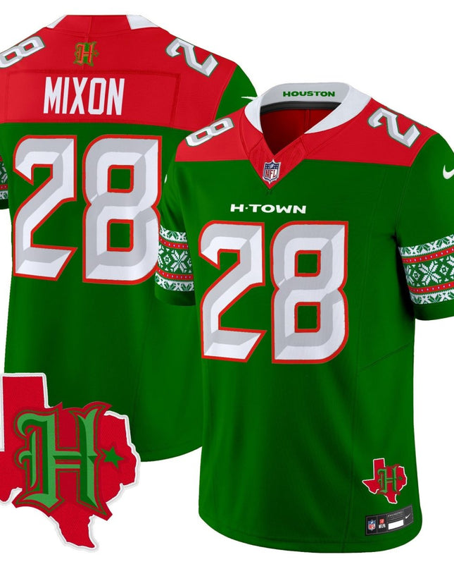 Men's Houston Texans 2024 Christmas Vapor Limited Jersey - All Stitched HOUTEX_KDZ - KINDOZY