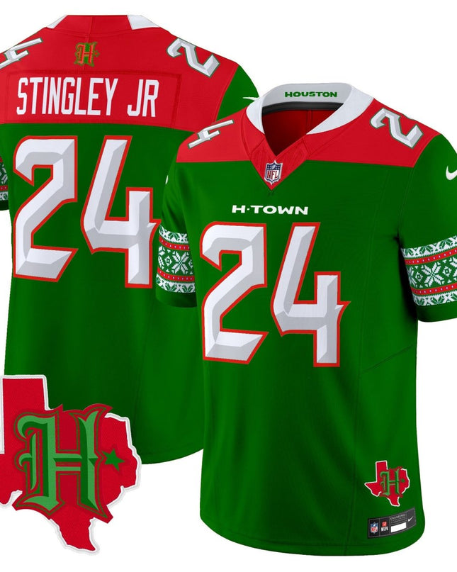 Men's Houston Texans 2024 Christmas Vapor Limited Jersey - All Stitched HOUTEX_KDZ - KINDOZY