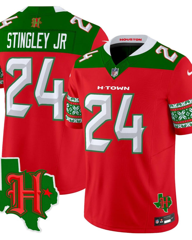 Men's Houston Texans 2024 Christmas Vapor Limited Jersey - All Stitched HOUTEX_KDZ - KINDOZY