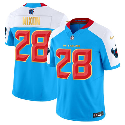 Men's Houston Texans 2024 Gold Trim Vapor Limited Jersey - All Stitched HOUTEX_KDZ - KINDOZY