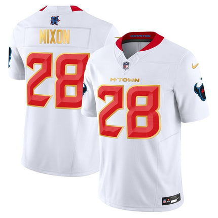 Men's Houston Texans 2024 Gold Trim Vapor Limited Jersey - All Stitched HOUTEX_KDZ - KINDOZY