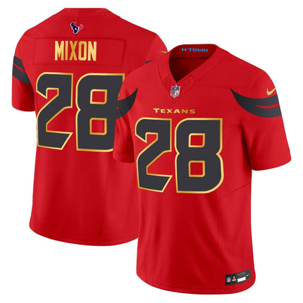 Men's Houston Texans 2024 Gold Trim Vapor Limited Jersey - All Stitched HOUTEX_KDZ - KINDOZY