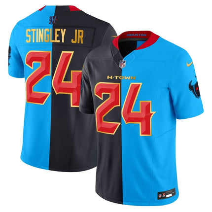 Men's Houston Texans 2024 Gold Trim Vapor Limited Jersey - All Stitched HOUTEX_KDZ - KINDOZY