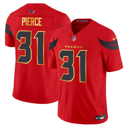 Men's Houston Texans 2024 Gold Trim Vapor Limited Jersey - All Stitched HOUTEX_KDZ - KINDOZY