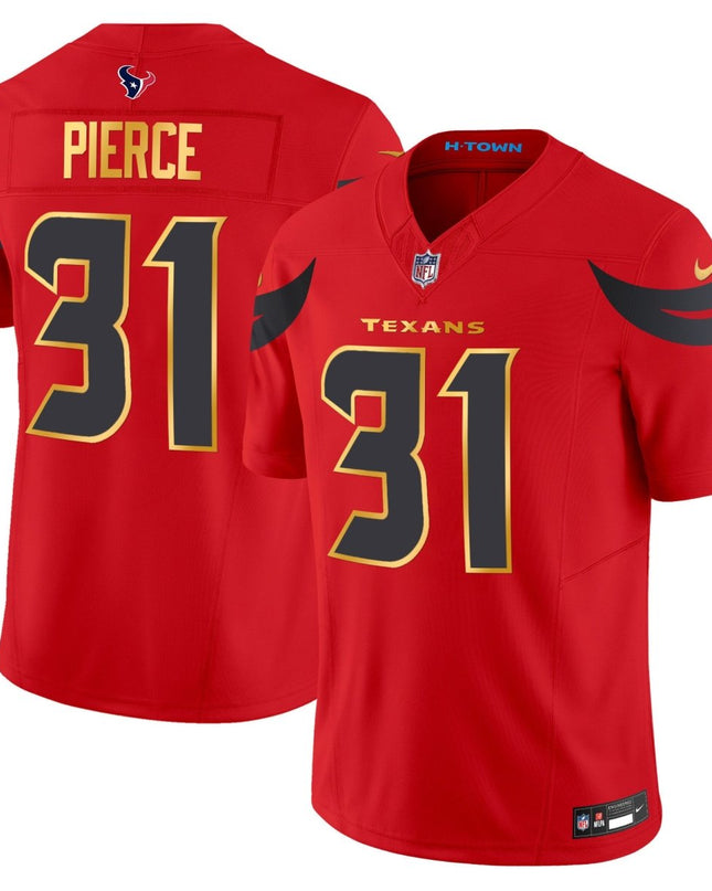Men's Houston Texans 2024 Gold Trim Vapor Limited Jersey - All Stitched HOUTEX_KDZ - KINDOZY