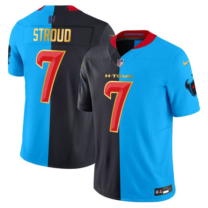 Men's Houston Texans 2024 Gold Trim Vapor Limited Jersey - All Stitched HOUTEX_KDZ - KINDOZY