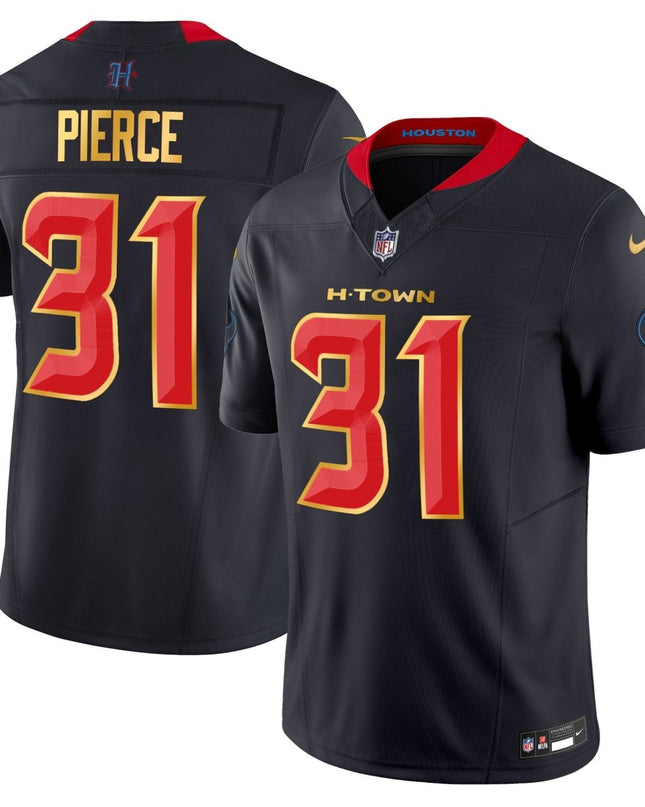 Men's Houston Texans 2024 Gold Trim Vapor Limited Jersey - All Stitched HOUTEX_KDZ - KINDOZY