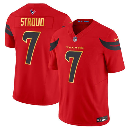 Men's Houston Texans 2024 Gold Trim Vapor Limited Jersey - All Stitched HOUTEX_KDZ - KINDOZY