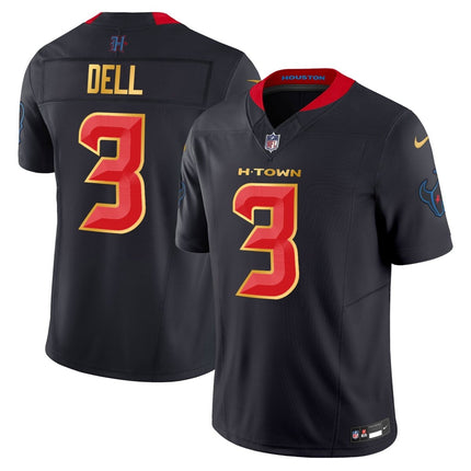 Men's Houston Texans 2024 Gold Trim Vapor Limited Jersey - All Stitched HOUTEX_KDZ - KINDOZY