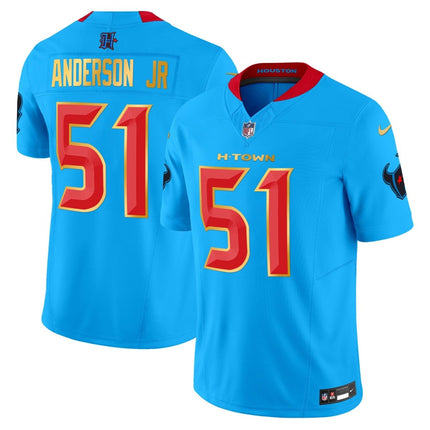 Men's Houston Texans 2024 Gold Trim Vapor Limited Jersey - All Stitched HOUTEX_KDZ - KINDOZY
