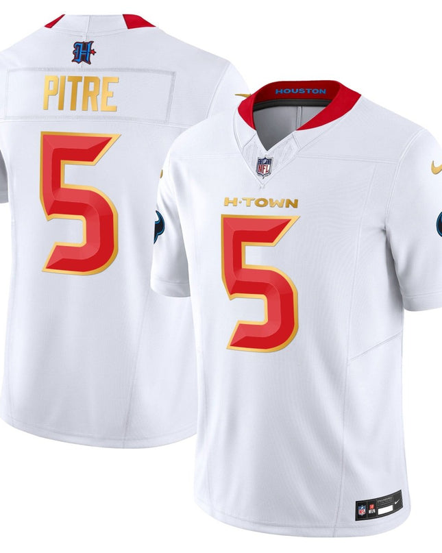 Men's Houston Texans 2024 Gold Trim Vapor Limited Jersey - All Stitched HOUTEX_KDZ - KINDOZY