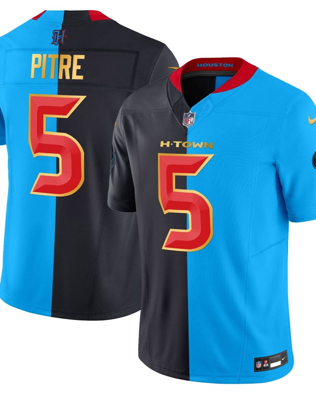 Men's Houston Texans 2024 Gold Trim Vapor Limited Jersey - All Stitched HOUTEX_KDZ - KINDOZY