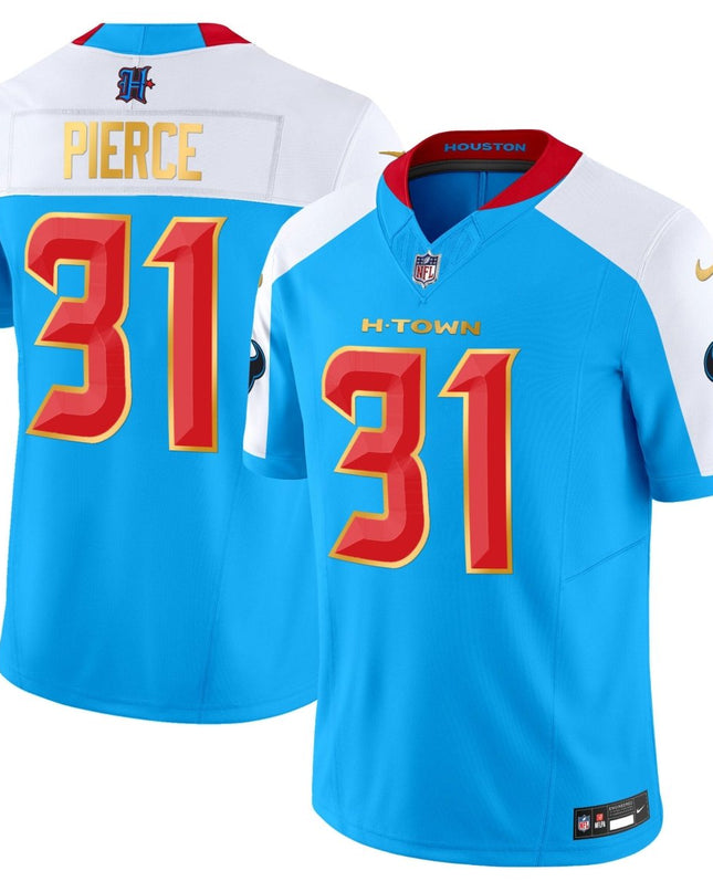 Men's Houston Texans 2024 Gold Trim Vapor Limited Jersey - All Stitched HOUTEX_KDZ - KINDOZY