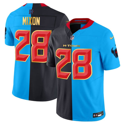 Men's Houston Texans 2024 Gold Trim Vapor Limited Jersey - All Stitched HOUTEX_KDZ - KINDOZY