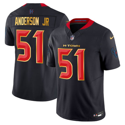 Men's Houston Texans 2024 Gold Trim Vapor Limited Jersey - All Stitched HOUTEX_KDZ - KINDOZY