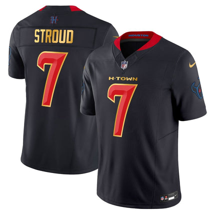 Men's Houston Texans 2024 Gold Trim Vapor Limited Jersey - All Stitched HOUTEX_KDZ - KINDOZY