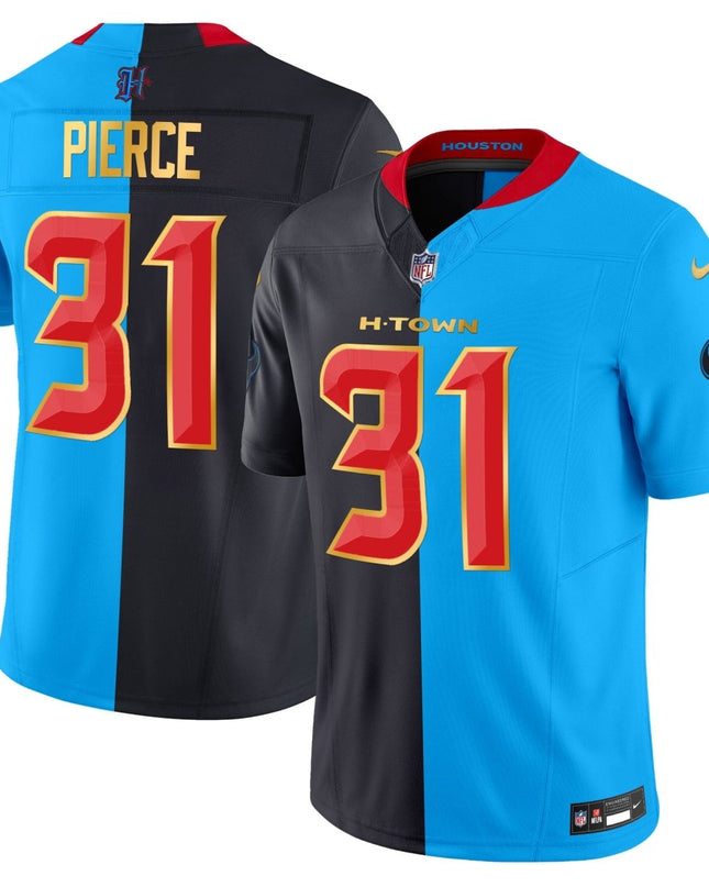 Men's Houston Texans 2024 Gold Trim Vapor Limited Jersey - All Stitched HOUTEX_KDZ - KINDOZY