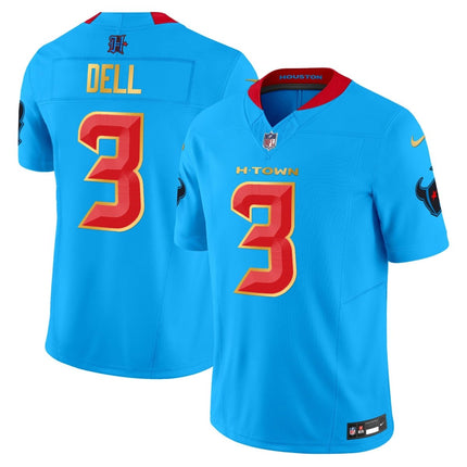 Men's Houston Texans 2024 Gold Trim Vapor Limited Jersey - All Stitched HOUTEX_KDZ - KINDOZY