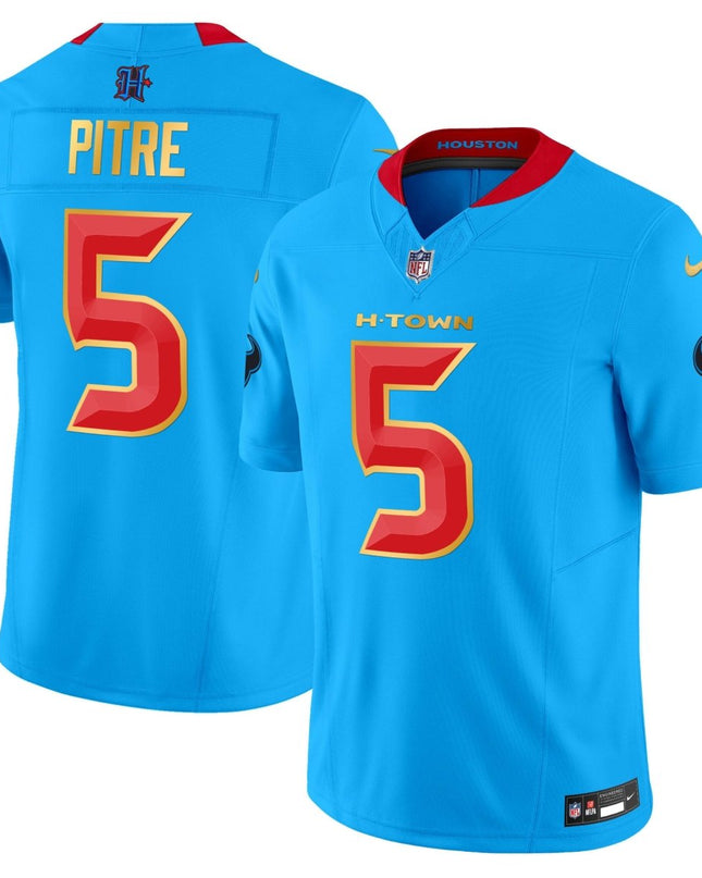 Men's Houston Texans 2024 Gold Trim Vapor Limited Jersey - All Stitched HOUTEX_KDZ - KINDOZY