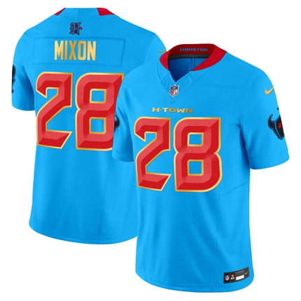 Men's Houston Texans 2024 Gold Trim Vapor Limited Jersey - All Stitched HOUTEX_KDZ - KINDOZY