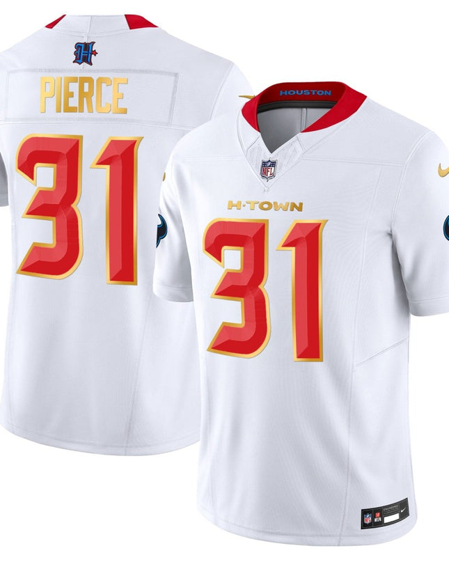 Men's Houston Texans 2024 Gold Trim Vapor Limited Jersey - All Stitched HOUTEX_KDZ - KINDOZY