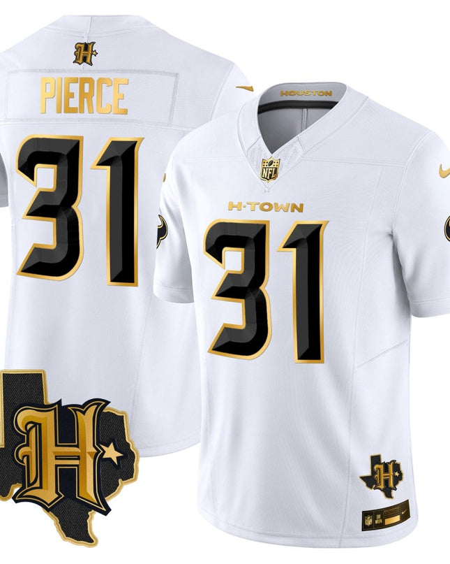 Men's Houston Texans 2024 Texas Patch Gold Vapor Limited Jersey - All Stitched HOUTEX_KDZ - KINDOZY
