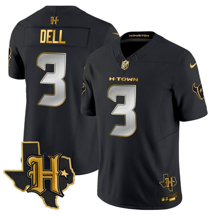 Men's Houston Texans 2024 Texas Patch Gold Vapor Limited Jersey - All Stitched HOUTEX_KDZ - KINDOZY