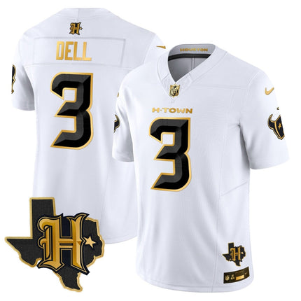 Men's Houston Texans 2024 Texas Patch Gold Vapor Limited Jersey - All Stitched HOUTEX_KDZ - KINDOZY