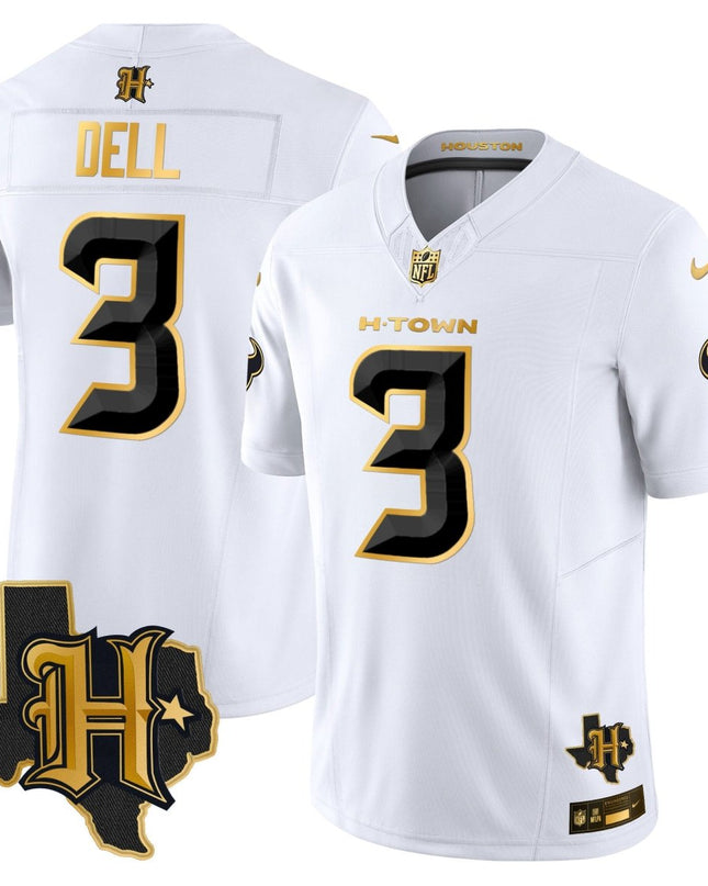 Men's Houston Texans 2024 Texas Patch Gold Vapor Limited Jersey - All Stitched HOUTEX_KDZ - KINDOZY