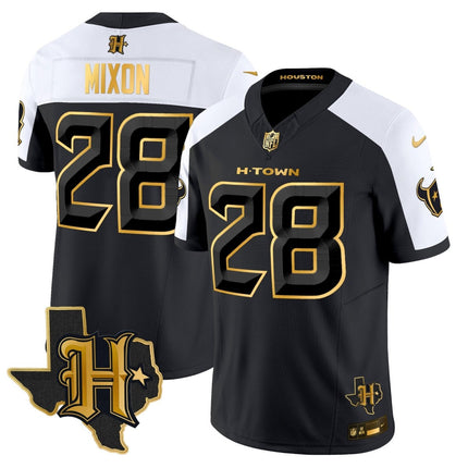 Men's Houston Texans 2024 Texas Patch Gold Vapor Limited Jersey - All Stitched HOUTEX_KDZ - KINDOZY