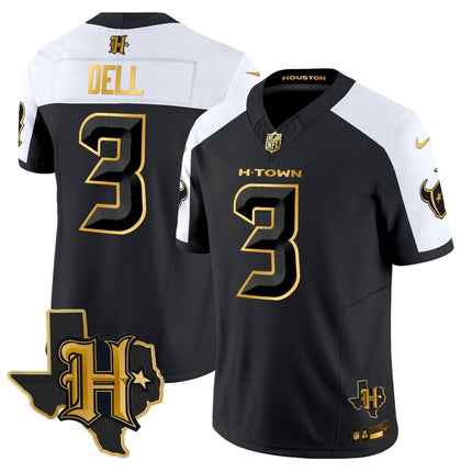 Men's Houston Texans 2024 Texas Patch Gold Vapor Limited Jersey - All Stitched HOUTEX_KDZ - KINDOZY