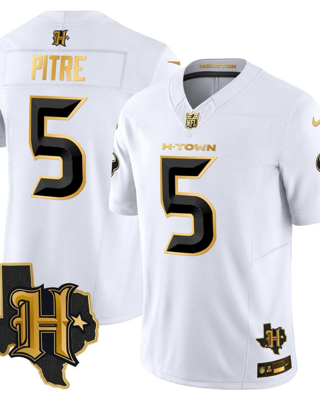 Men's Houston Texans 2024 Texas Patch Gold Vapor Limited Jersey - All Stitched HOUTEX_KDZ - KINDOZY