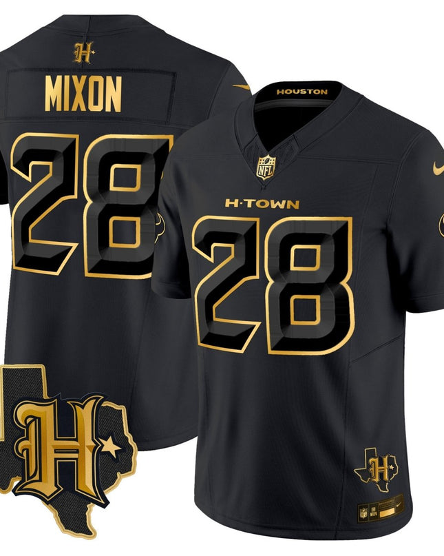 Men's Houston Texans 2024 Texas Patch Gold Vapor Limited Jersey - All Stitched HOUTEX_KDZ - KINDOZY