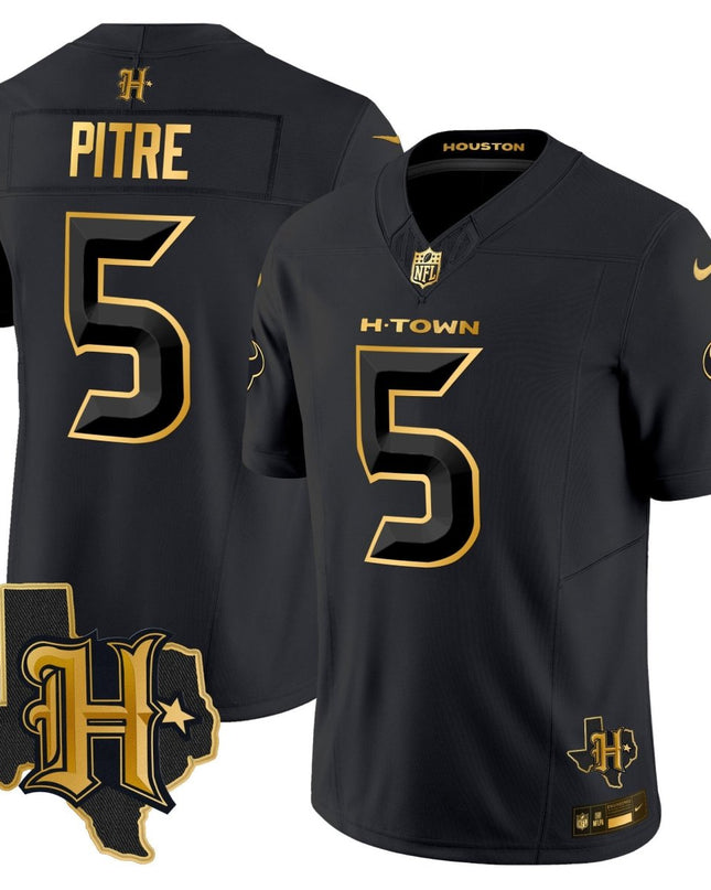 Men's Houston Texans 2024 Texas Patch Gold Vapor Limited Jersey - All Stitched HOUTEX_KDZ - KINDOZY