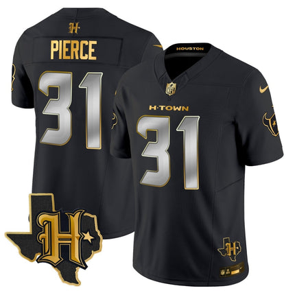 Men's Houston Texans 2024 Texas Patch Gold Vapor Limited Jersey - All Stitched HOUTEX_KDZ - KINDOZY