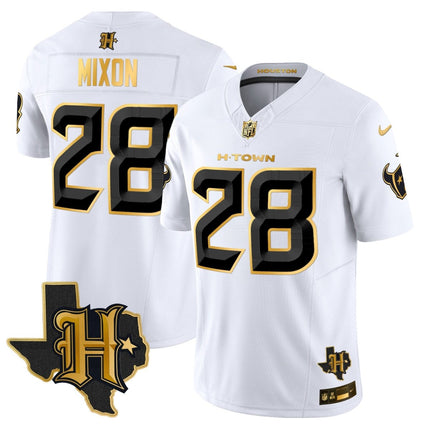 Men's Houston Texans 2024 Texas Patch Gold Vapor Limited Jersey - All Stitched HOUTEX_KDZ - KINDOZY