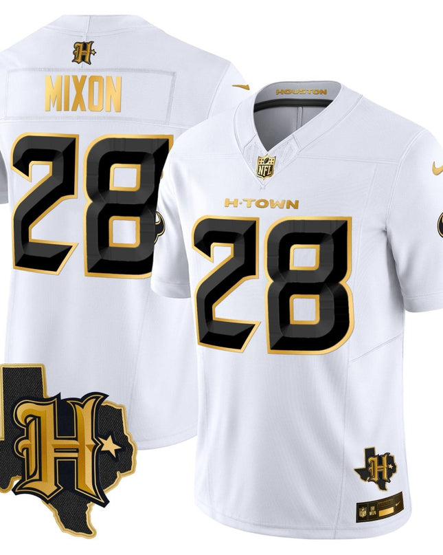 Men's Houston Texans 2024 Texas Patch Gold Vapor Limited Jersey - All Stitched HOUTEX_KDZ - KINDOZY