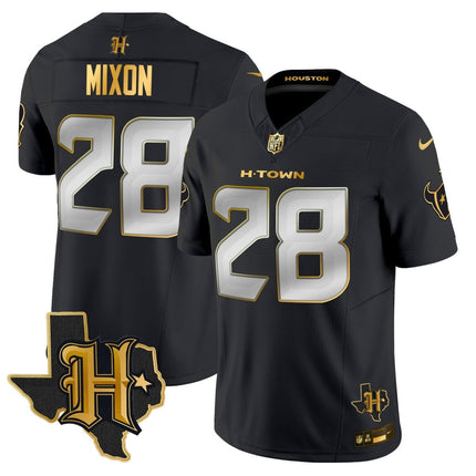 Men's Houston Texans 2024 Texas Patch Gold Vapor Limited Jersey - All Stitched HOUTEX_KDZ - KINDOZY
