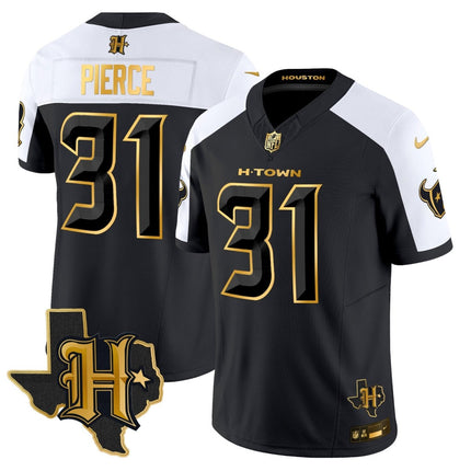 Men's Houston Texans 2024 Texas Patch Gold Vapor Limited Jersey - All Stitched HOUTEX_KDZ - KINDOZY