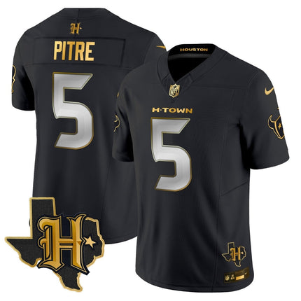 Men's Houston Texans 2024 Texas Patch Gold Vapor Limited Jersey - All Stitched HOUTEX_KDZ - KINDOZY