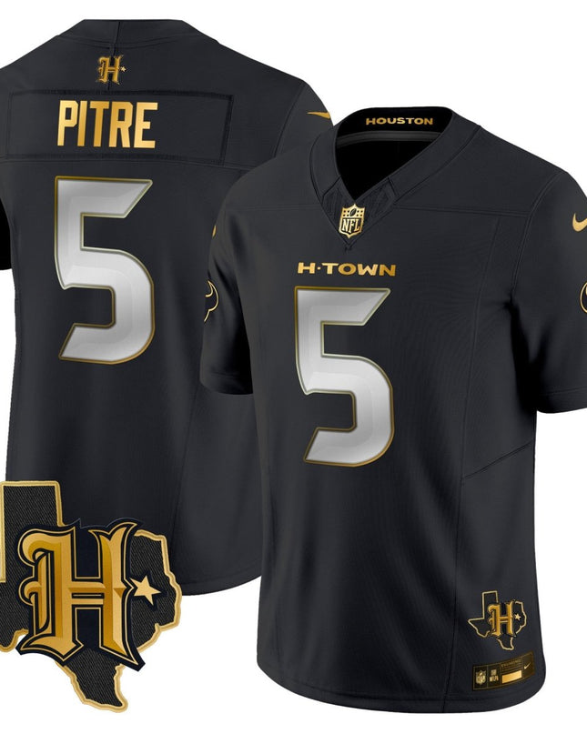 Men's Houston Texans 2024 Texas Patch Gold Vapor Limited Jersey - All Stitched HOUTEX_KDZ - KINDOZY