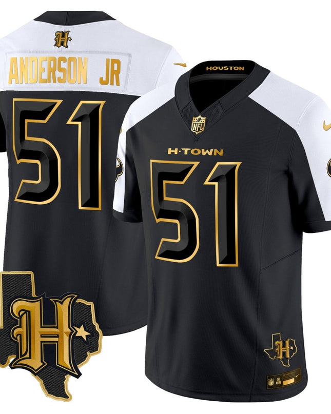Men's Houston Texans 2024 Texas Patch Gold Vapor Limited Jersey - All Stitched HOUTEX_KDZ - KINDOZY