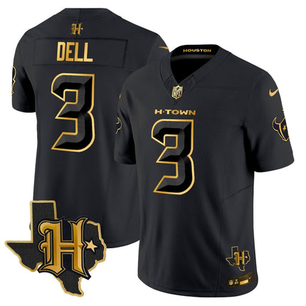 Men's Houston Texans 2024 Texas Patch Gold Vapor Limited Jersey - All Stitched HOUTEX_KDZ - KINDOZY