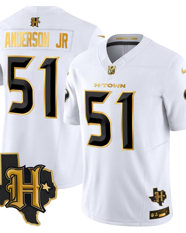 Men's Houston Texans 2024 Texas Patch Gold Vapor Limited Jersey - All Stitched HOUTEX_KDZ - KINDOZY