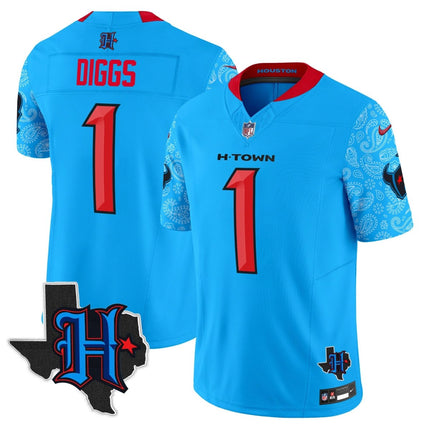 Men's Houston Texans 2024 Texas Patch Vapor Limited Jersey V4 - All Stitched HOUTEX_KDZ - KINDOZY