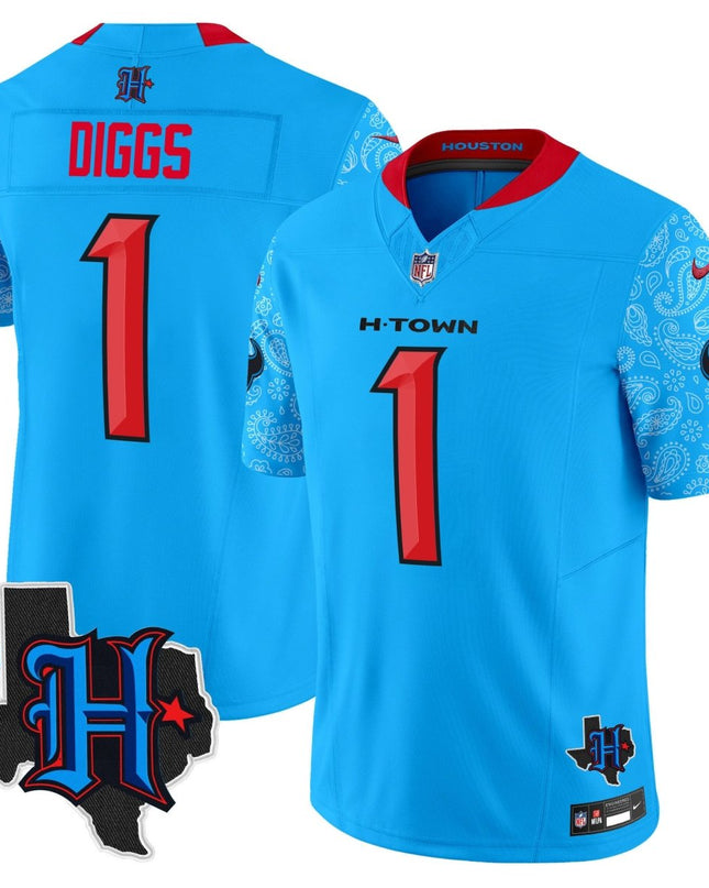 Men's Houston Texans 2024 Texas Patch Vapor Limited Jersey V4 - All Stitched HOUTEX_KDZ - KINDOZY