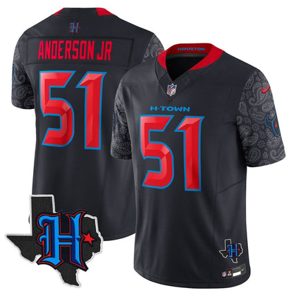 Men's Houston Texans 2024 Texas Patch Vapor Limited Jersey V4 - All Stitched HOUTEX_KDZ - KINDOZY