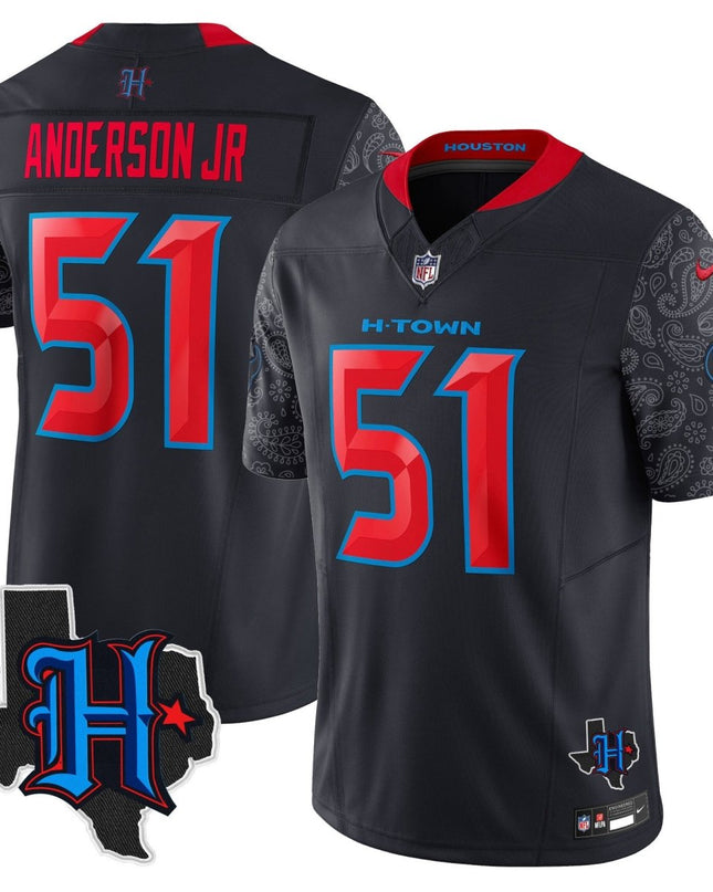 Men's Houston Texans 2024 Texas Patch Vapor Limited Jersey V4 - All Stitched HOUTEX_KDZ - KINDOZY