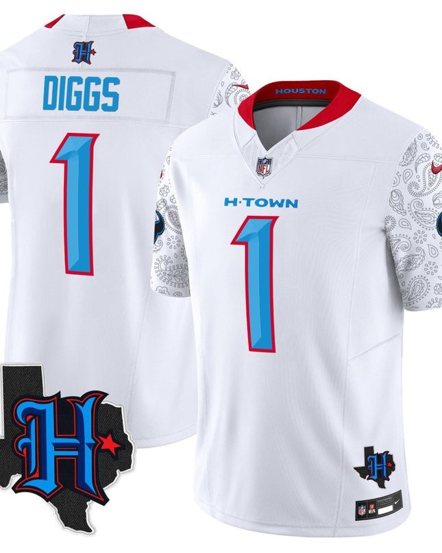 Men's Houston Texans 2024 Texas Patch Vapor Limited Jersey V4 - All Stitched HOUTEX_KDZ - KINDOZY