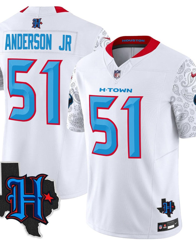 Men's Houston Texans 2024 Texas Patch Vapor Limited Jersey V4 - All Stitched HOUTEX_KDZ - KINDOZY